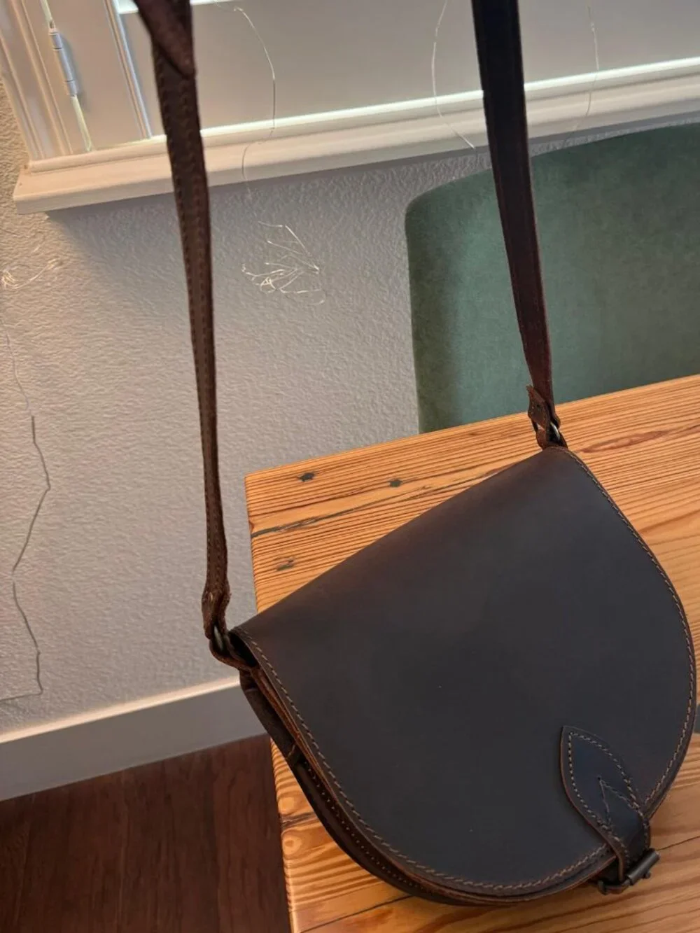 Handmade Greek genuine leather Crossbody Bag/Saddle Bag/ NWOT